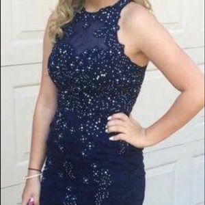 Beautiful navy blue homecoming dress.